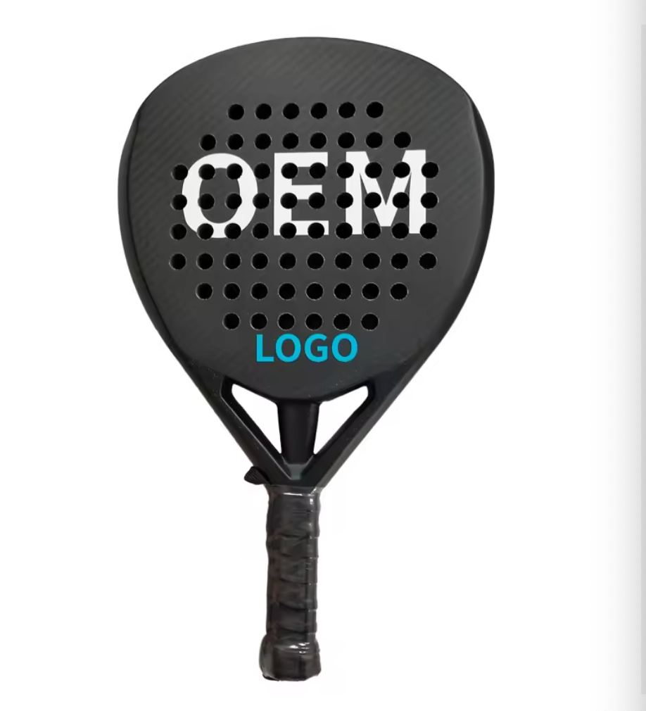 High-quality custom professional carbon fiber 3K 12K 18K beach tennis racket, diamond-shaped racket.